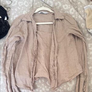 Zara Light Brown Button Down Shirt